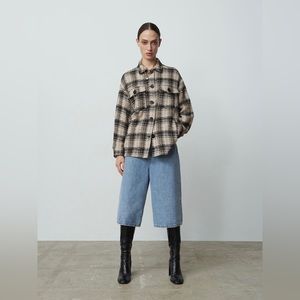Zara, Small, Textured Plaid Shacket